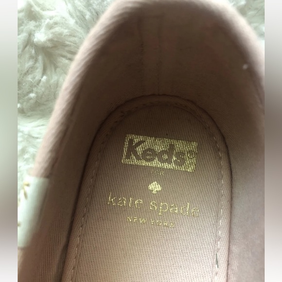 Kate spade rose gold glitter KEDS !  Pink laces 9.5M  time to sparkle! - Picture 5 of 11